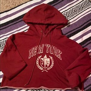 Red Crop Hoodie